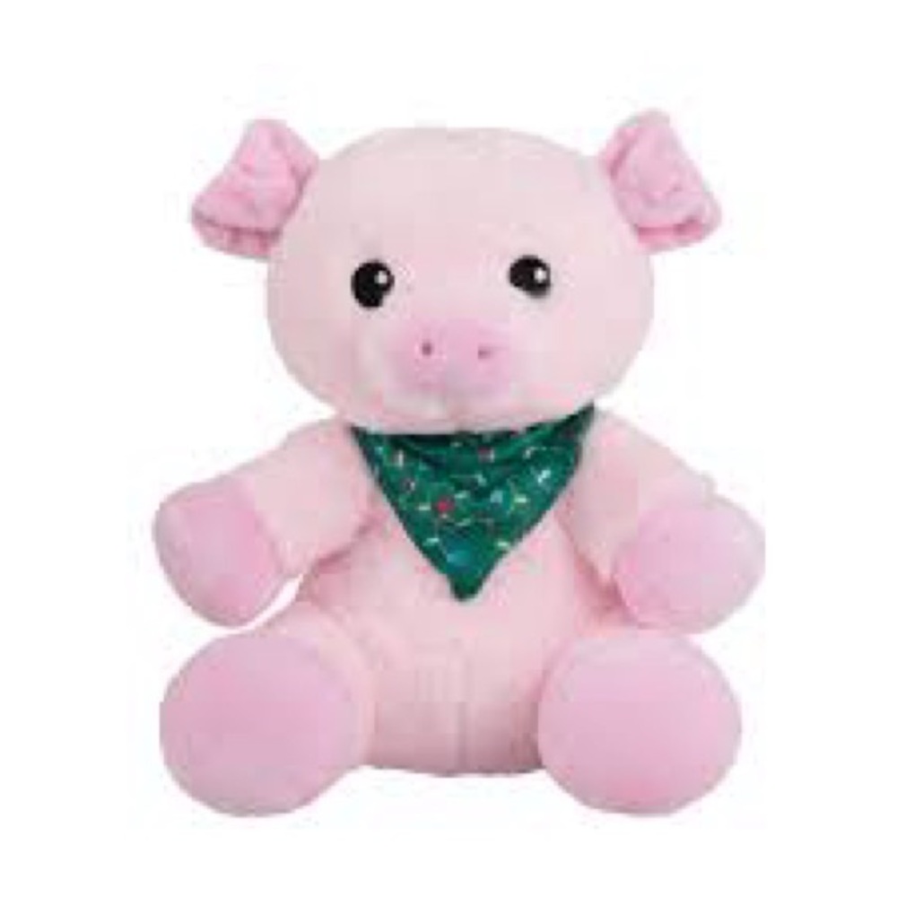 WISH the Pig plush NWT Green Bandana, Petsmart Charties Holiday 2024, squeaky